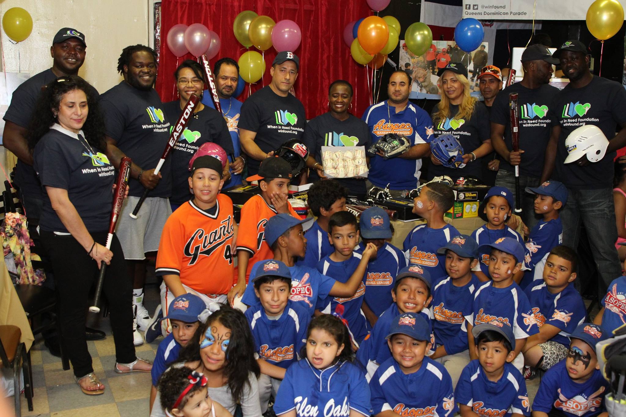 When In Need gives sporting gear to Youth Baseball Team